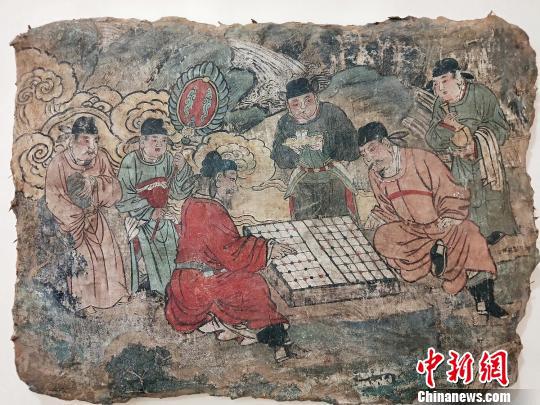 绘有600余年前体育元素的山西古代壁画展出