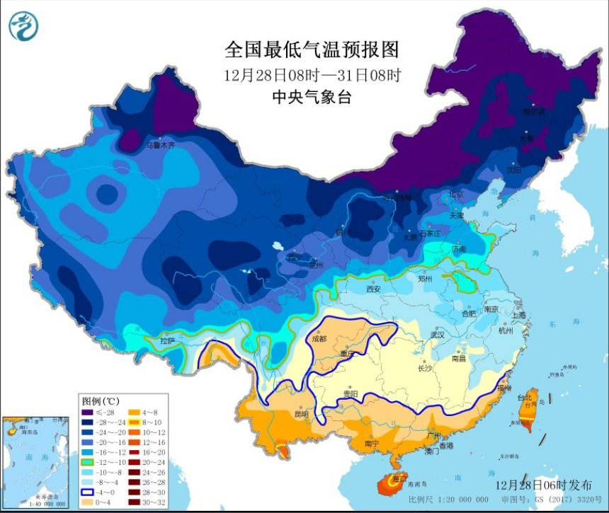 寒潮橙色预警：西北东北华北等地预计降温12～16℃